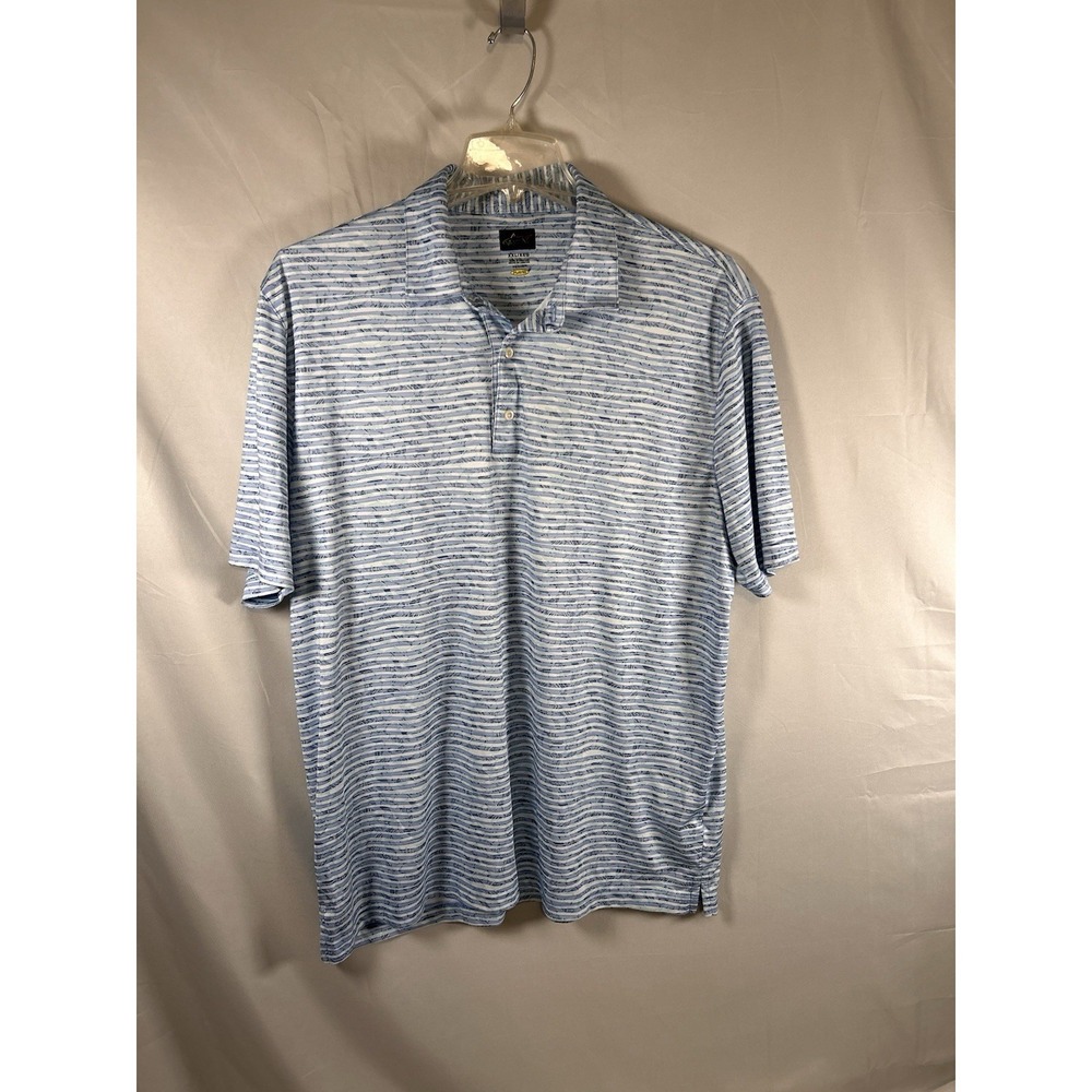 Greg Norman XXL Play Dry Golf Shirt Short Sleeve Polo Performance Blue